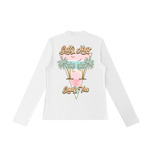 Salty Hair, Sandy Toes mock neck longsleeve